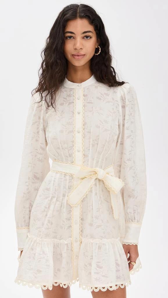 Hemant and Nandita Short Dress with Handcrafted Button and Tie Belt 6