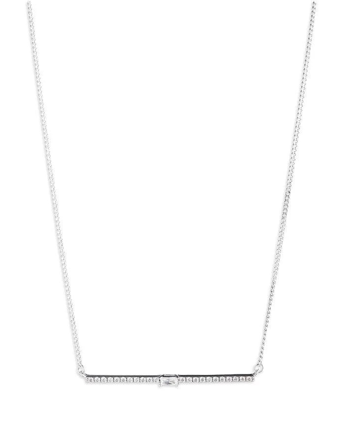 Ralph Lauren Cubic Zirconia Bar Statement Necklace in Sterling Silver, 18"-21"