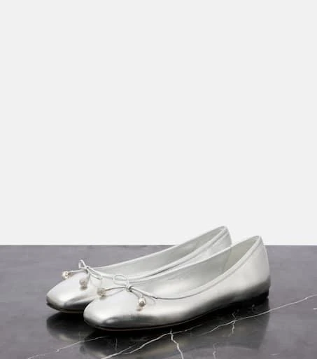 Jimmy Choo Elme metallic leather ballet flats 5