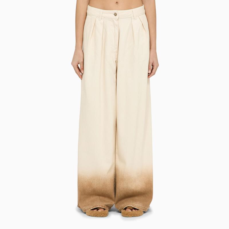 Alanui Wide ivory denim trousers