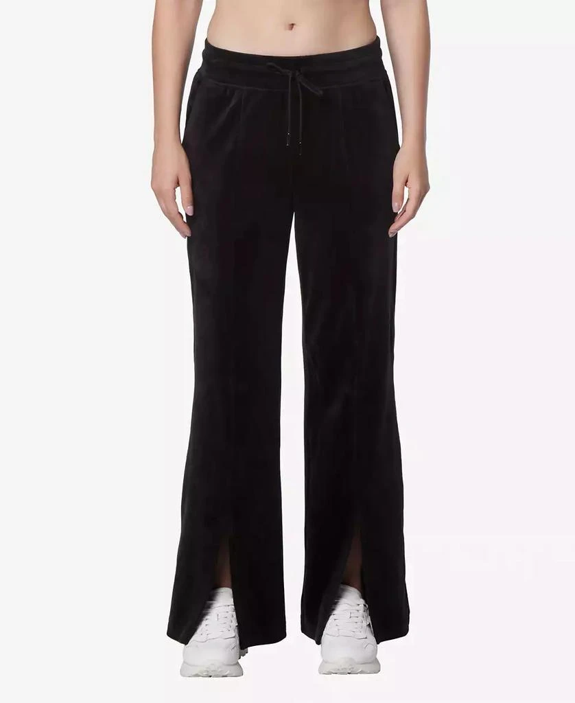 Marc New York by Andrew Marc Women's Full Length Velvet Vented Pants 1