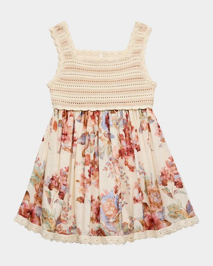 Zimmermann Girl
s Awaken Crochet Knit Floral Dress, Size 1-12