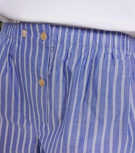 The Row Nicasia striped cotton poplin shorts 5