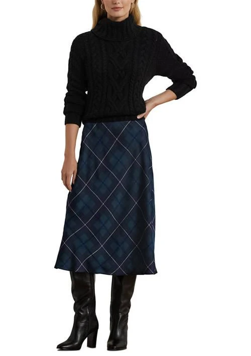 Ralph Lauren Ralph Lauren Plaid Satin Charmeuse Midi Skirt 3