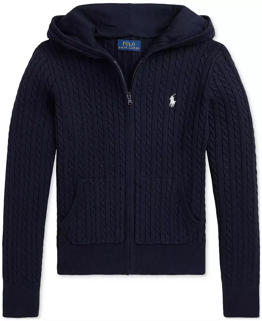 Ralph Lauren Big Girls Mini-Cable Cotton Full-Zip Hoodie