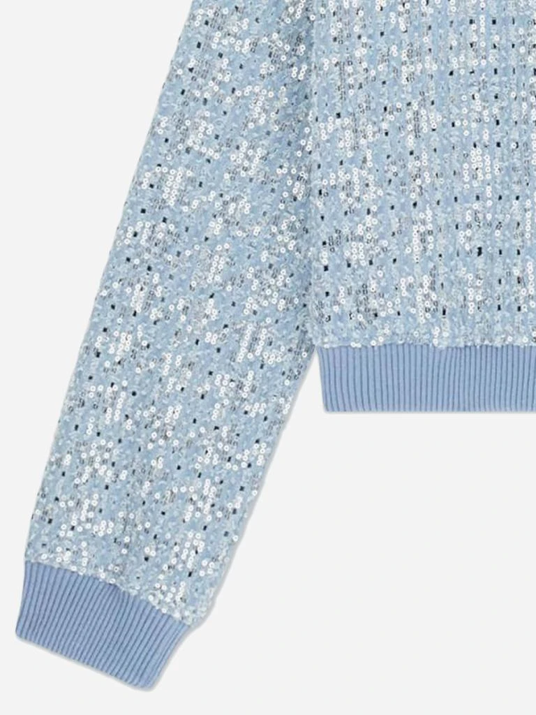 GUESS Guess Girls Sequin Denim Bomber Jacket in Blue 4