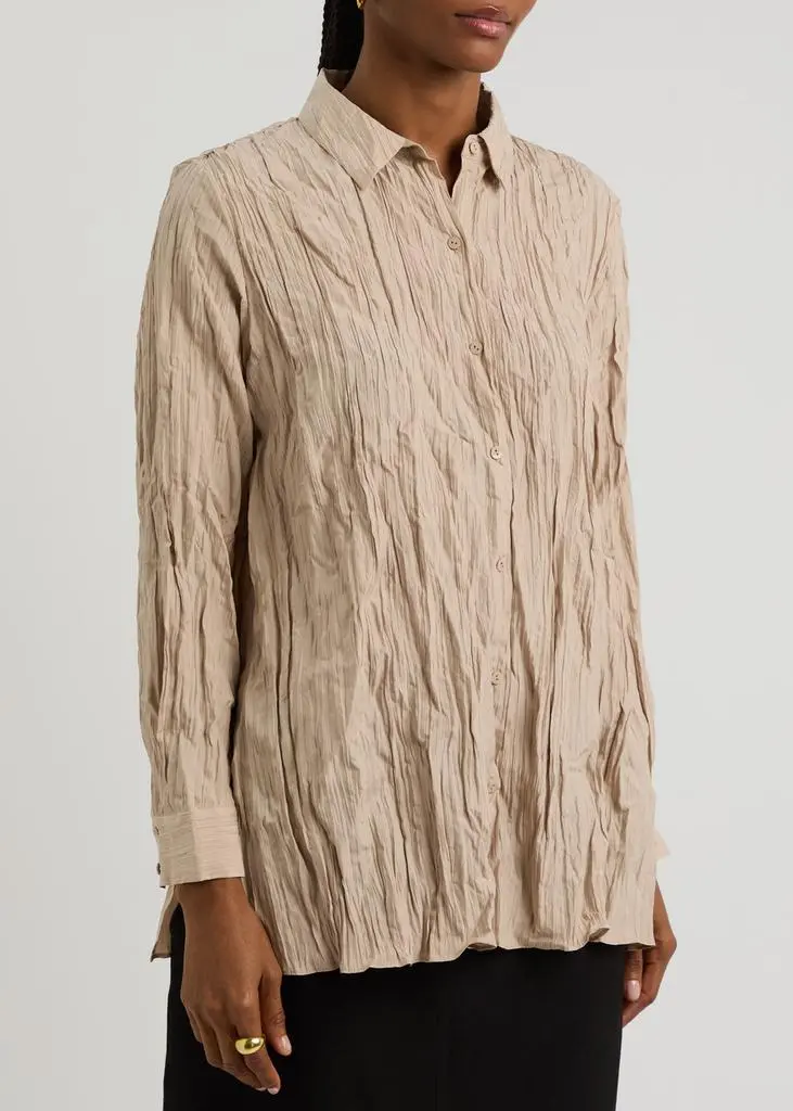Eileen Fisher Crinkled plissé silk shirt 2