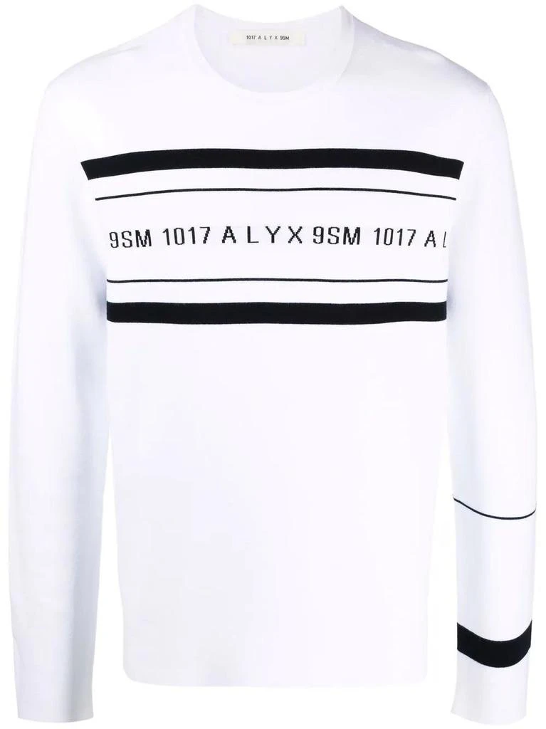 NA White logo-print crew neck sweatshirt 1