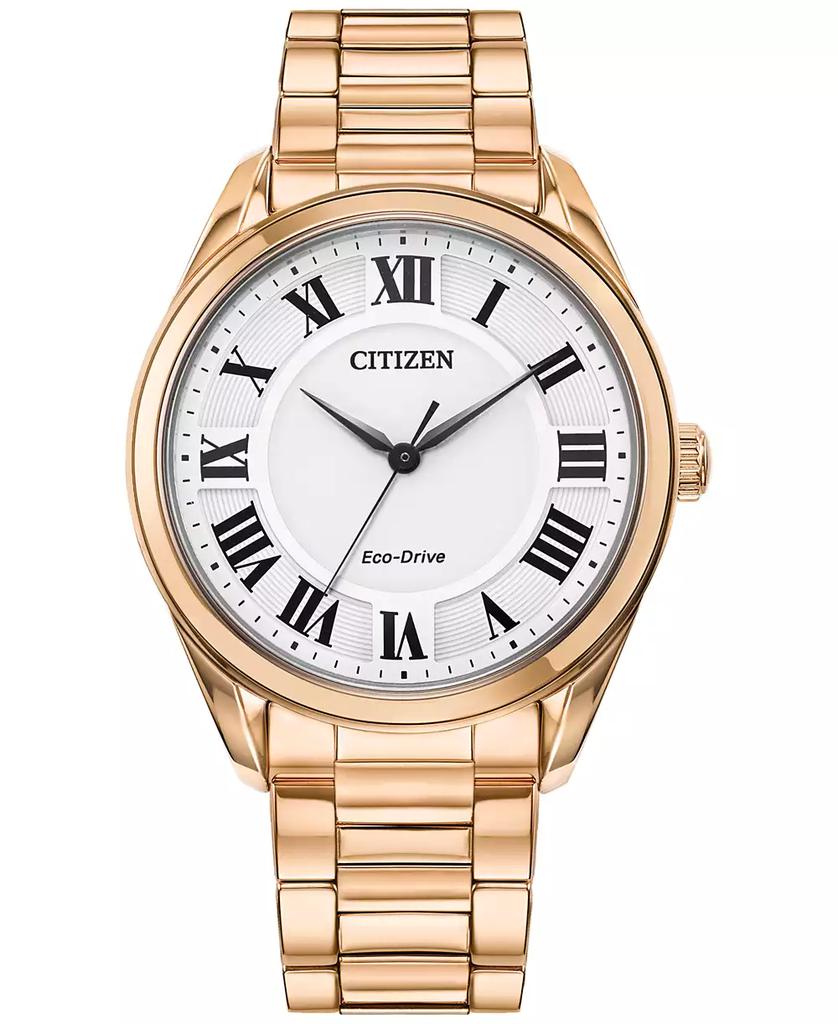 Citizen Eco-Drive Women's Arezzo Rose Gold-Tone Stainless Steel Bracelet Watch 35mm