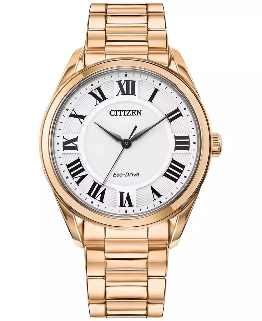 Citizen Eco-Drive Women's Arezzo Rose Gold-Tone Stainless Steel Bracelet Watch 35mm 1