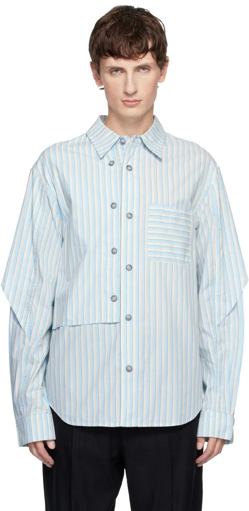 ANDERSSON BELL Blue Stripe Layered Shirt 1