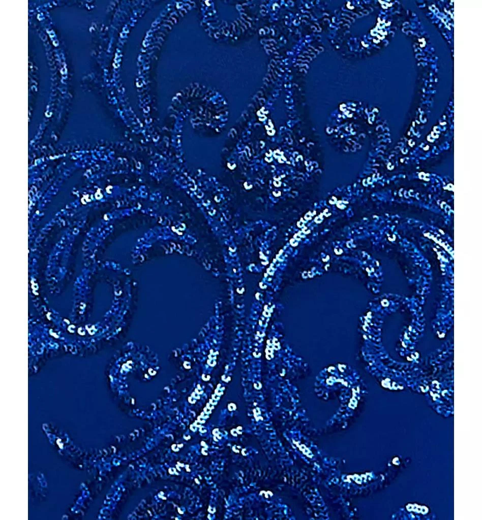 B Darlin Juniors' Sequined Halter V-Neck Open-Back Gown 4
