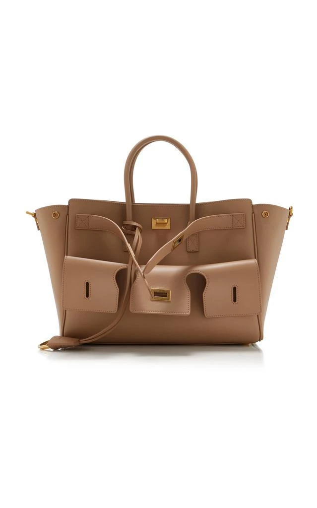 Shop Balenciaga Bel Air Small Leather Carry-All Bag Neutral