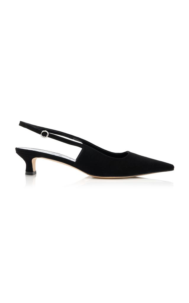 Aeyde Aeyde - Catrina Suede Slingback Pumps - Black - IT 36.5 - Moda Operandi