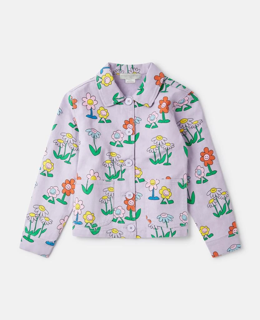 Stella McCartney Stella McCartney - Flower Print Collared Jacket, , Size: 4