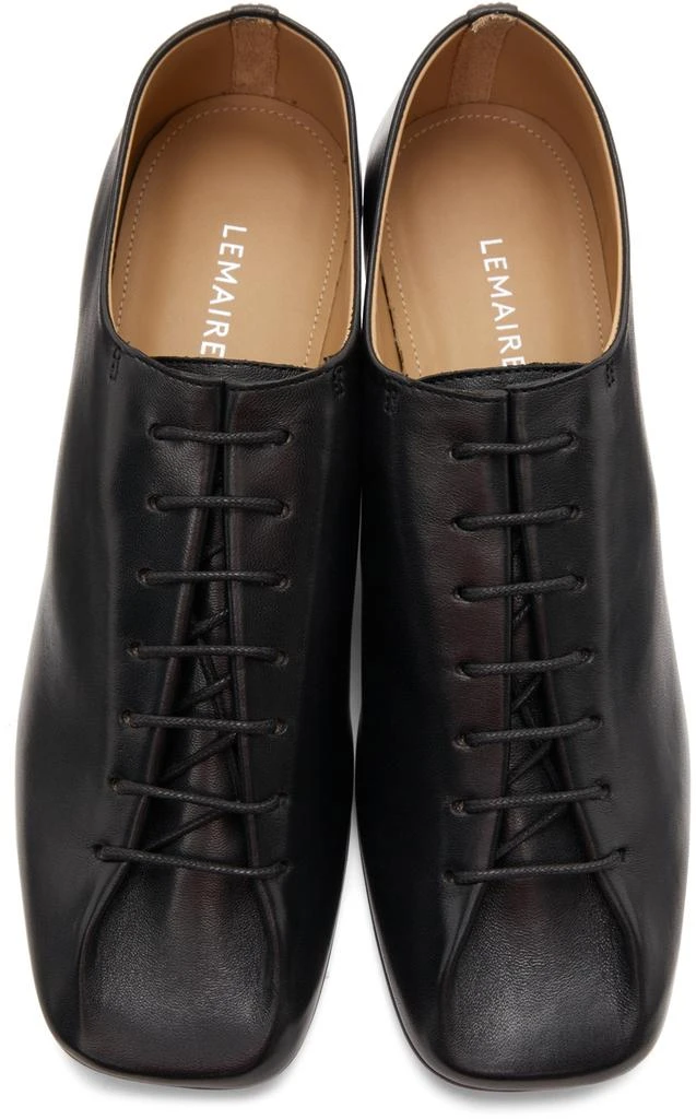 Lemaire Black Lace-Up Heel Derbys 5