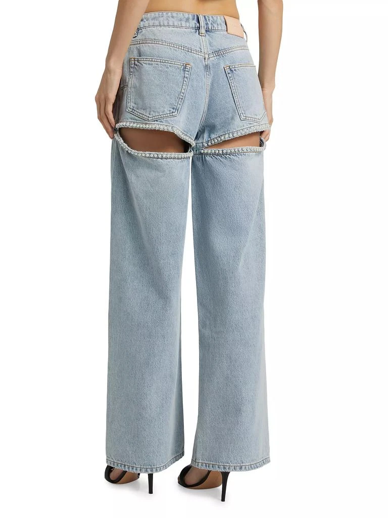 Purple Brand Baggy Pearl-Embellished Cut-Out Jeans 5