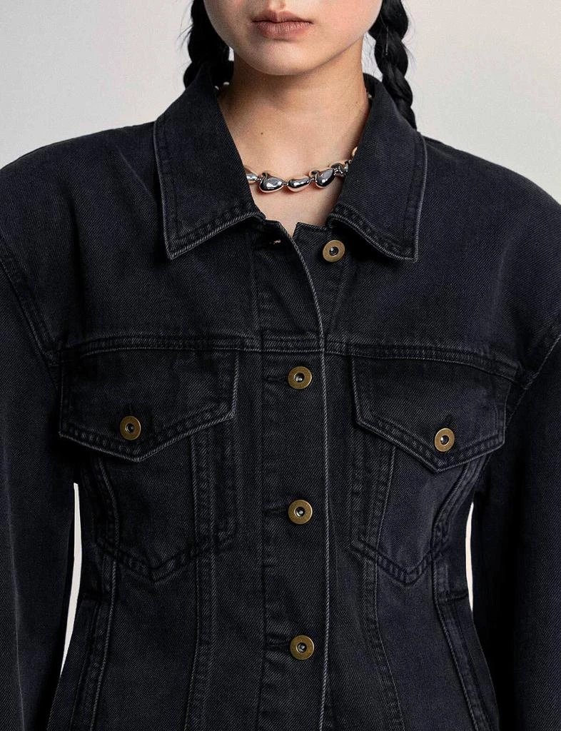 Pixie Market Hourglass Black Denim Jacket 4