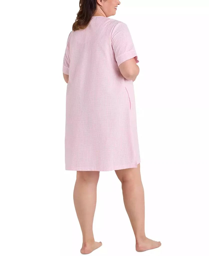 Miss Elaine Plus Size Short-Sleeve Seersucker Robe 2