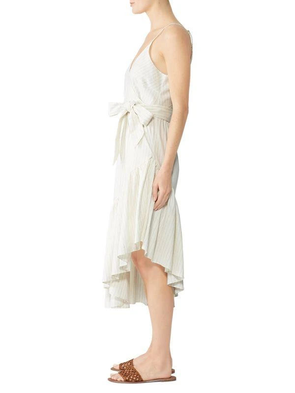 Marissa Webb Kierra Pinstriped Linen Blend Midi Dress 3