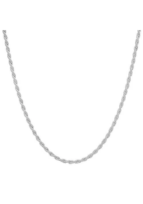 Kylie Harper Italian Sterling Silver 2mm Rope Chain Necklace - Unisex 2