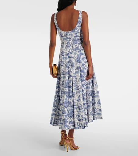 Staud Wells printed cotton poplin midi dress 3