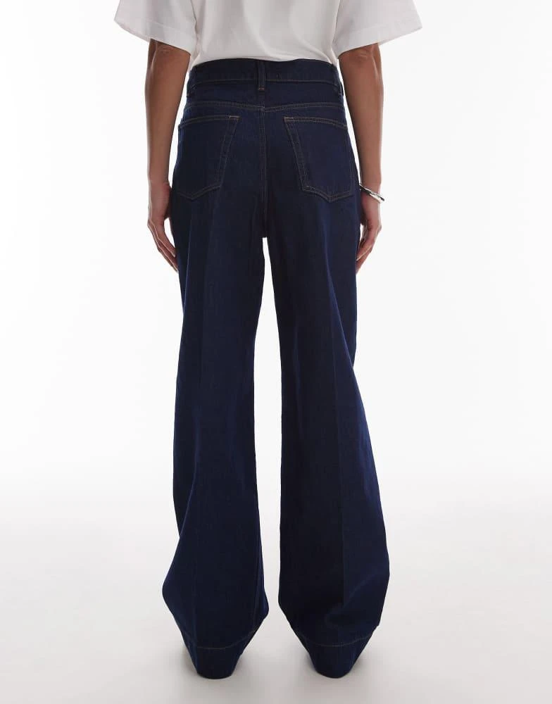 Topshop Topshop mid rise loose fit jean with patch pocket in rinse indigo 2
