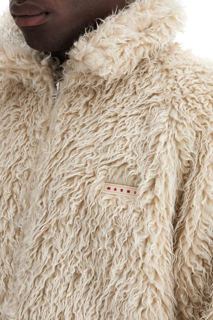 Marni faux fur jacket with removable hood. 4