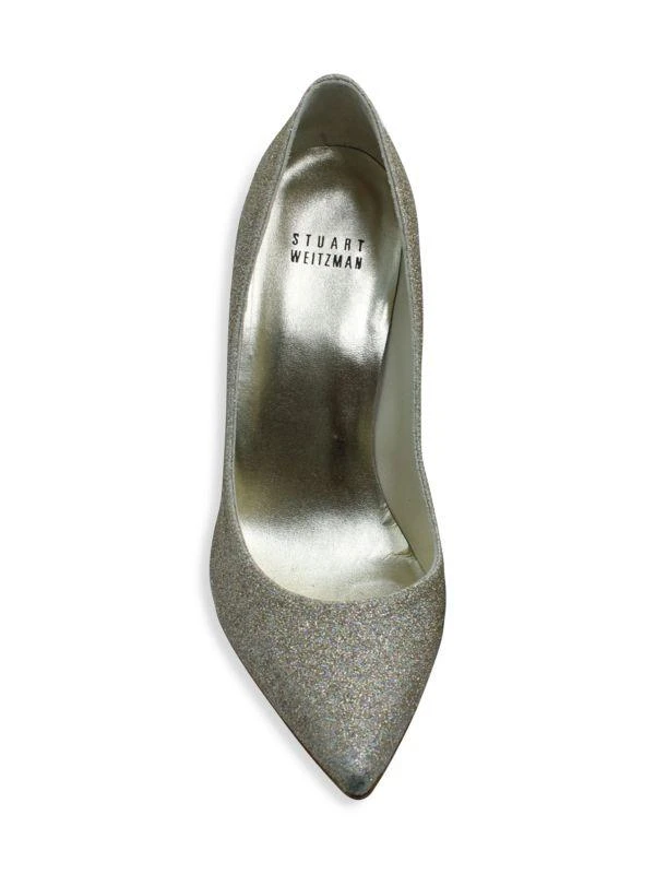 Stuart Weitzman 95MM Glitter LamÃ© Leather Heels Pumps Heist Pumps 3