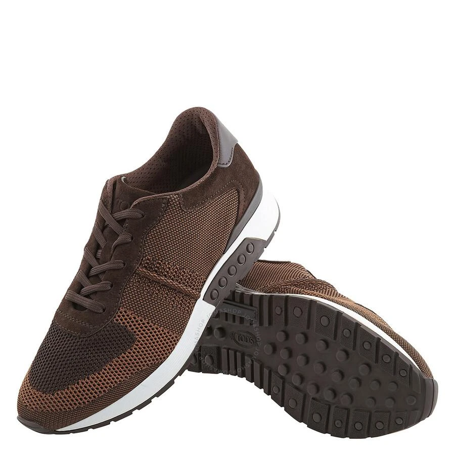 Tod's Tods Men's Dark Brown Leather and Mesh Running Sneakers, Brand Size 5 ( US Size 6 ) 2