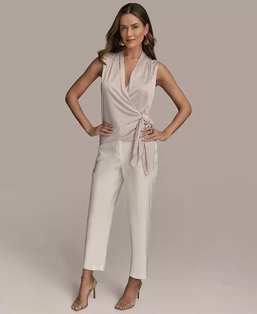 Donna Karan Women's Sleeveless Faux-Wrap Knit Top 5