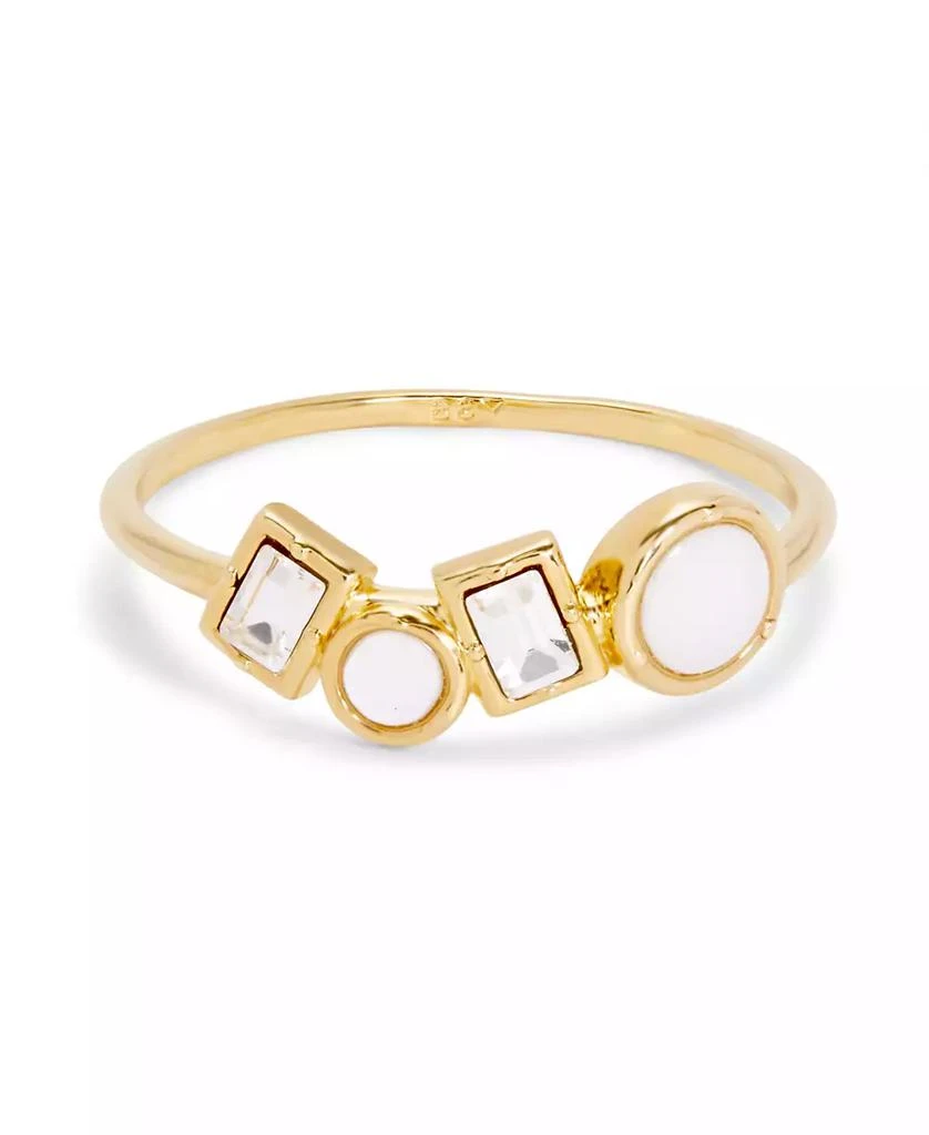 brook 
york Baguette Crystals and Mother of Imitation Pearl Inlay Micah Extra Thin Ring 2