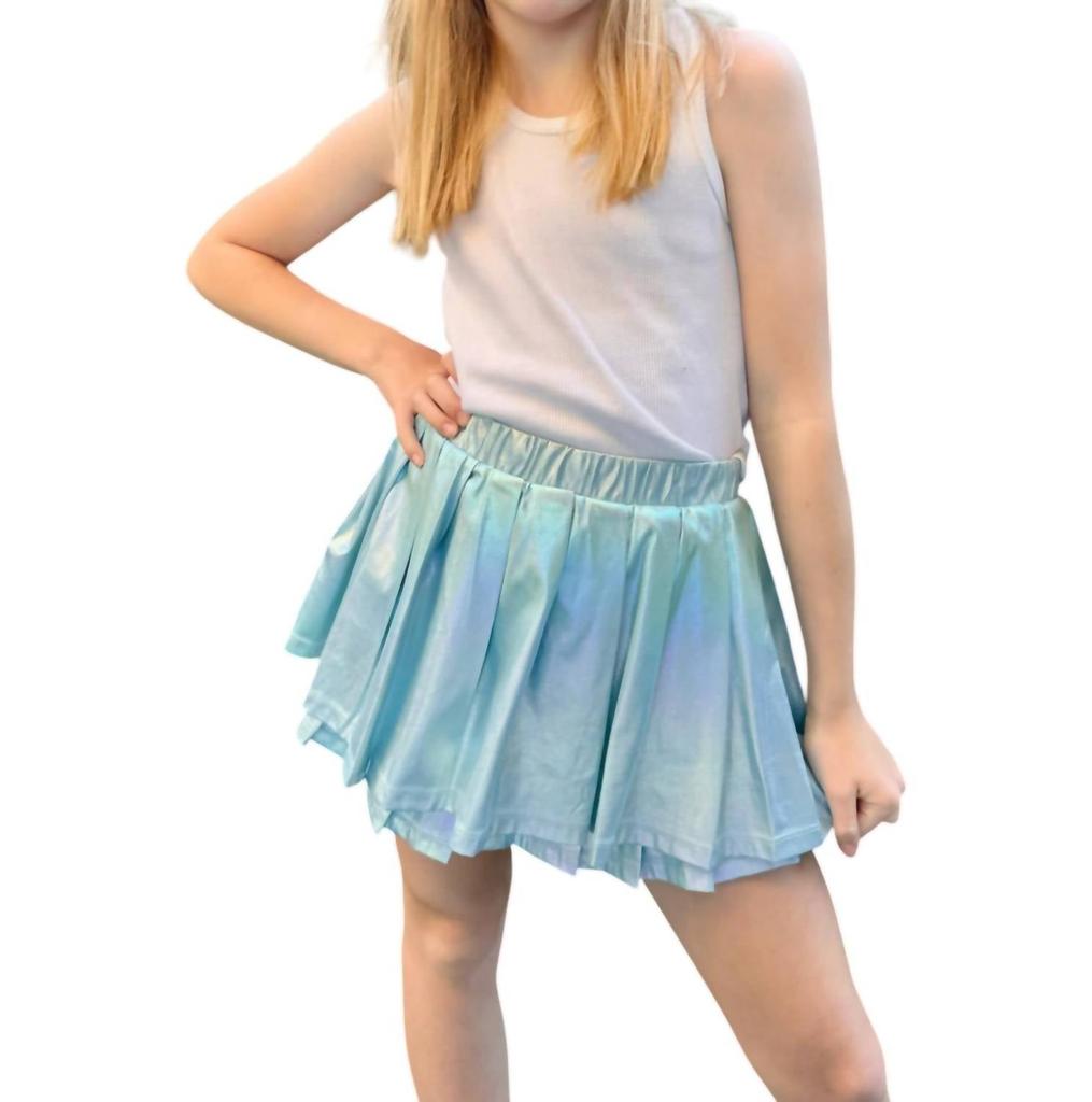 Hannah Banana Hannah Banana - Girl's Brooklyn Metallic Pleated 2 Tier Skort