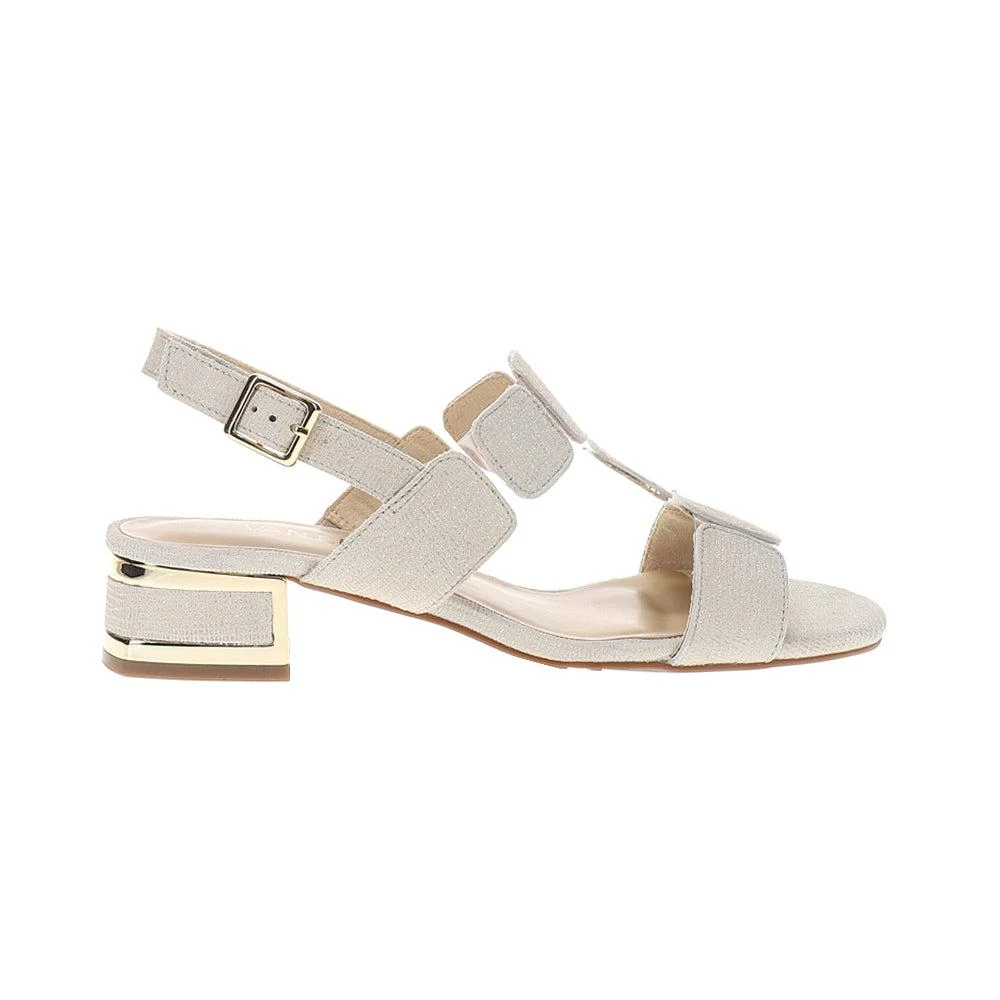 VANELi Women's Lettie Woven Metallic Sandals | Block Heel Dress Sandals | Adjustable Buckle Straps