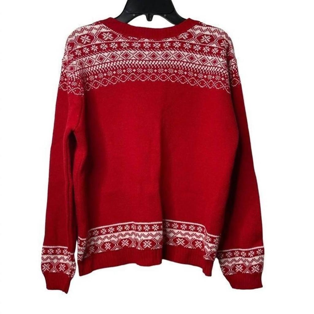Cotton Emporium Cotton Emporium - GIRLS CREWNECK REINDEER CHRISTMAS SWEATER