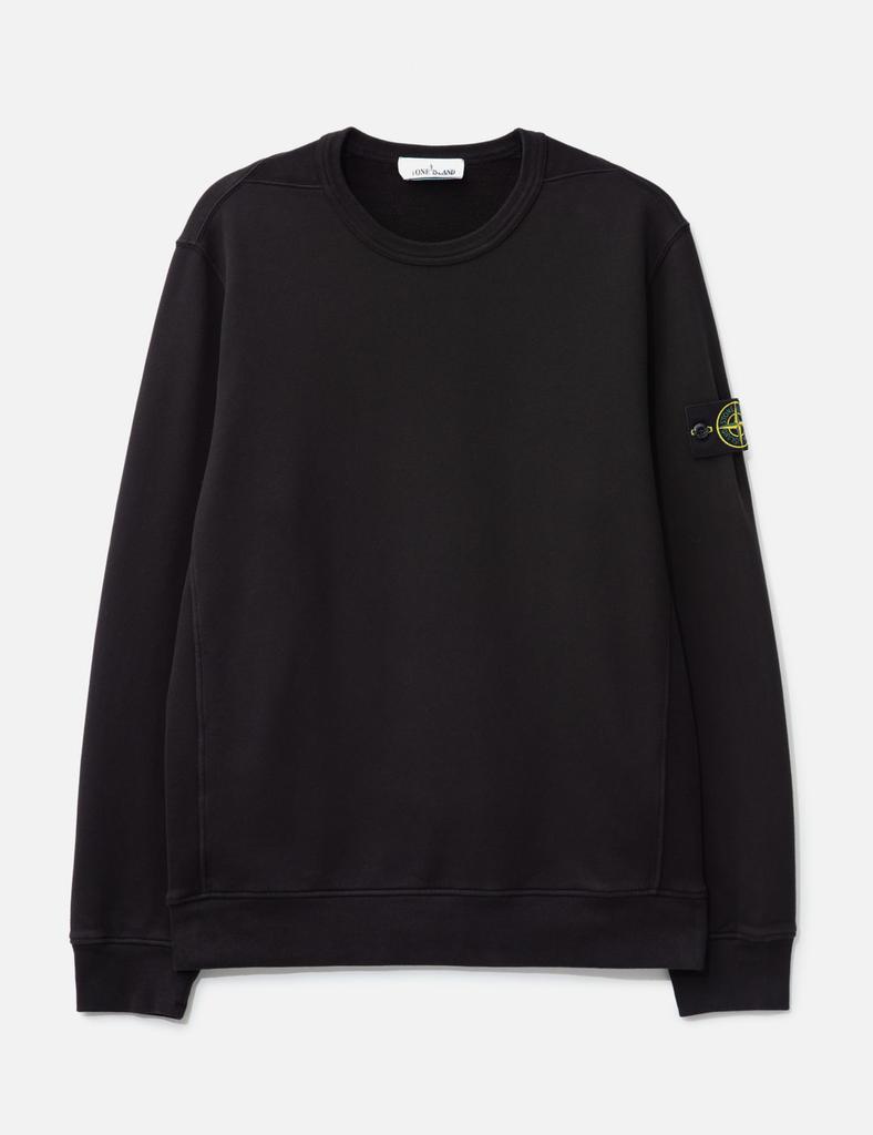 Stone Island Brushed Organic Cotton Fleece Sweatshirt With Ribbed Insert