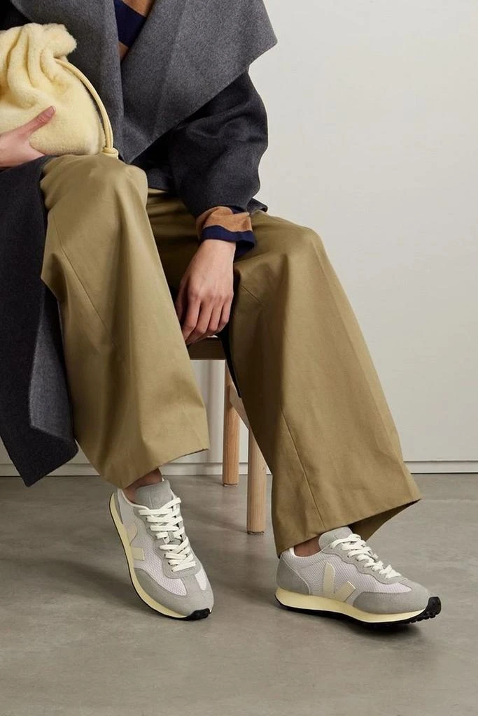 Veja Rio Branco leather-trimmed suede and Alveomesh sneakers 2