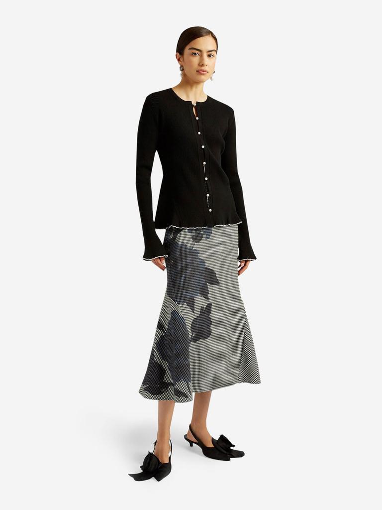 Erdem Erdem Ribbed Peplum Knit Cardigan
