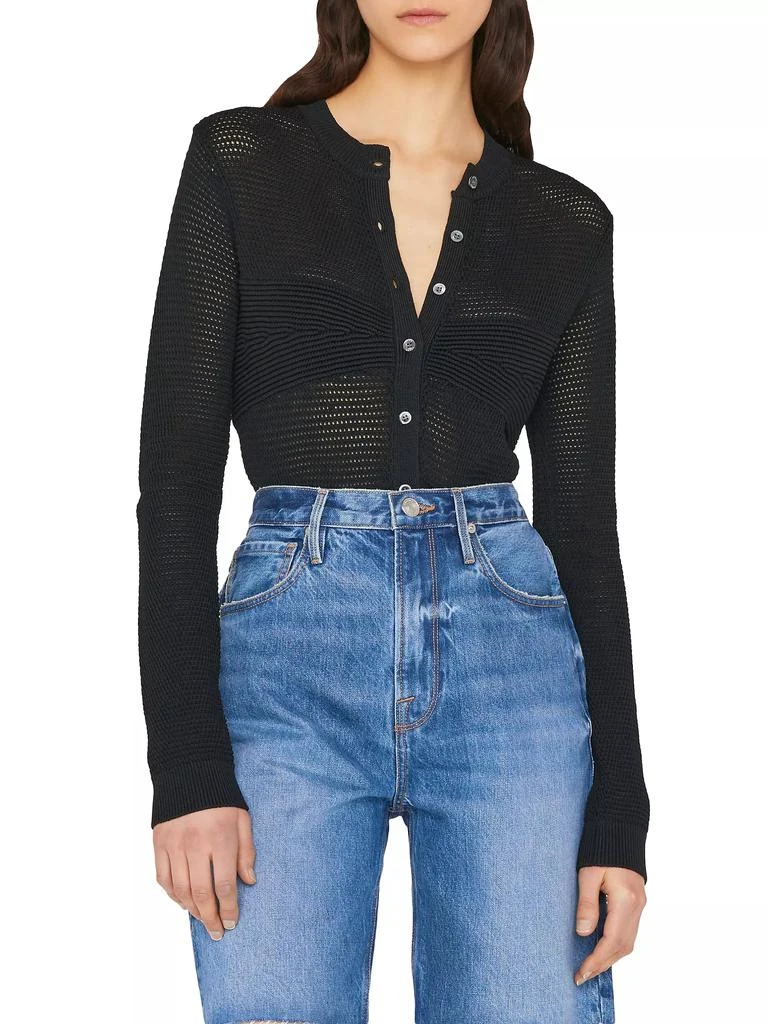 FRAME Mixed-Stitch Shrunken Cardigan 3