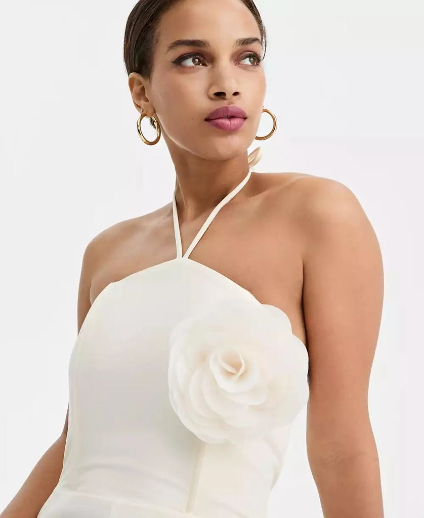 Bar III Women's Rosette Halter Neck Wide-Leg Jumpsuit, Macy's Exclusive 3