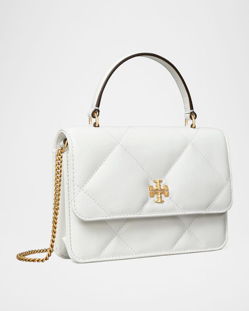 Tory Burch Kira Mini Quilted Leather Top-Handle Bag with Chain