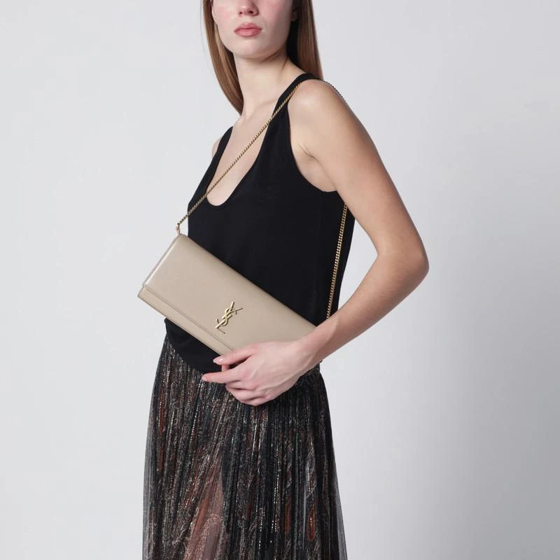 Yves Saint Laurent Kate clutch in beige grain de poudre leather 2