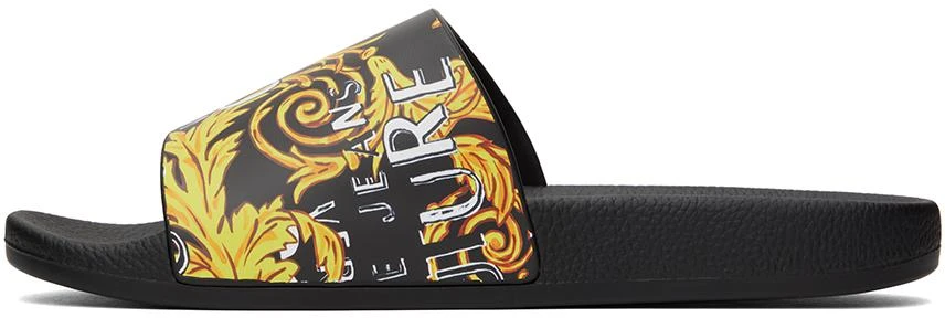 Versace Black Logo Couture Slides 3