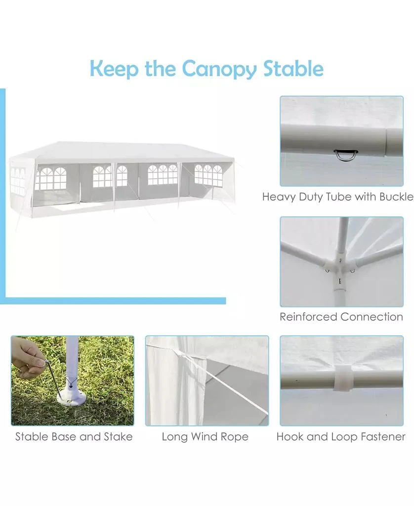 SUGIFT 10 x 30 Feet Canopy Tent with 5 Removable Sidewalls for Party Wedding 3