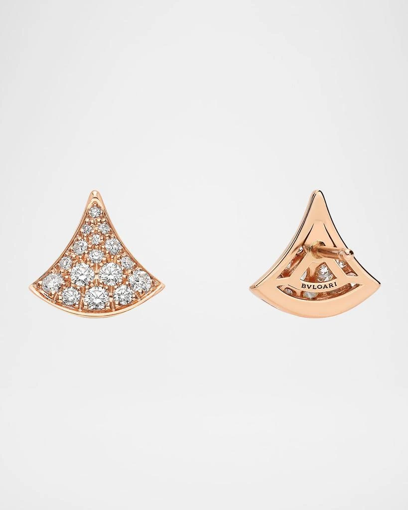BVLGARI 18K Rose Gold Divas' Dream Pave Diamond Stud Earrings 2