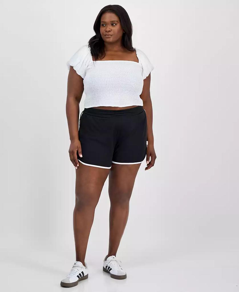 Derek Heart Trendy Plus Size Mid-Rise Dolphin Bow Shorts