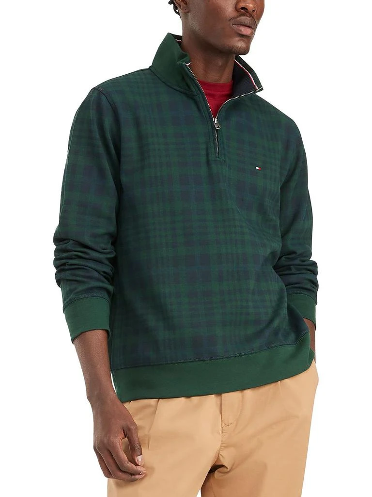 Tommy Hilfiger Harrison Mens Plaid 1/4 Zip Sweatshirt 1