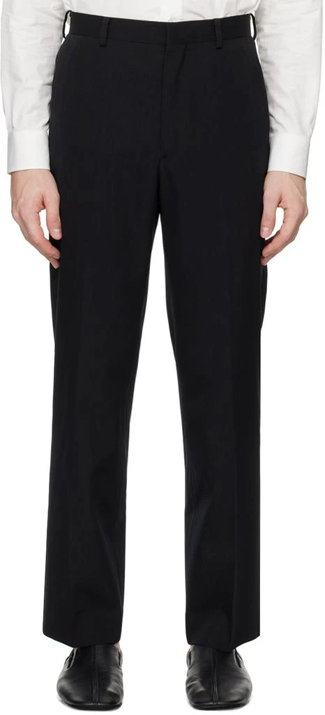 AURALEE Black Light Wool Max Gabardine Trousers 1