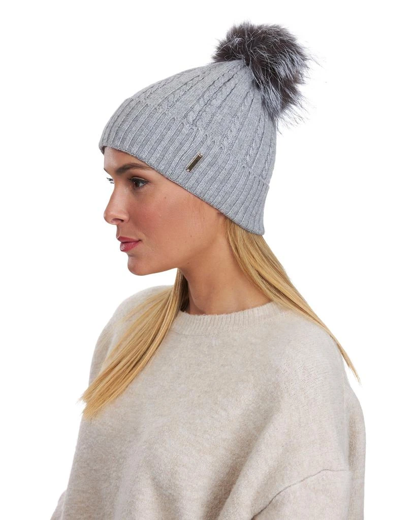 Gorski Knit Hat with Silver Fox Pompom 4