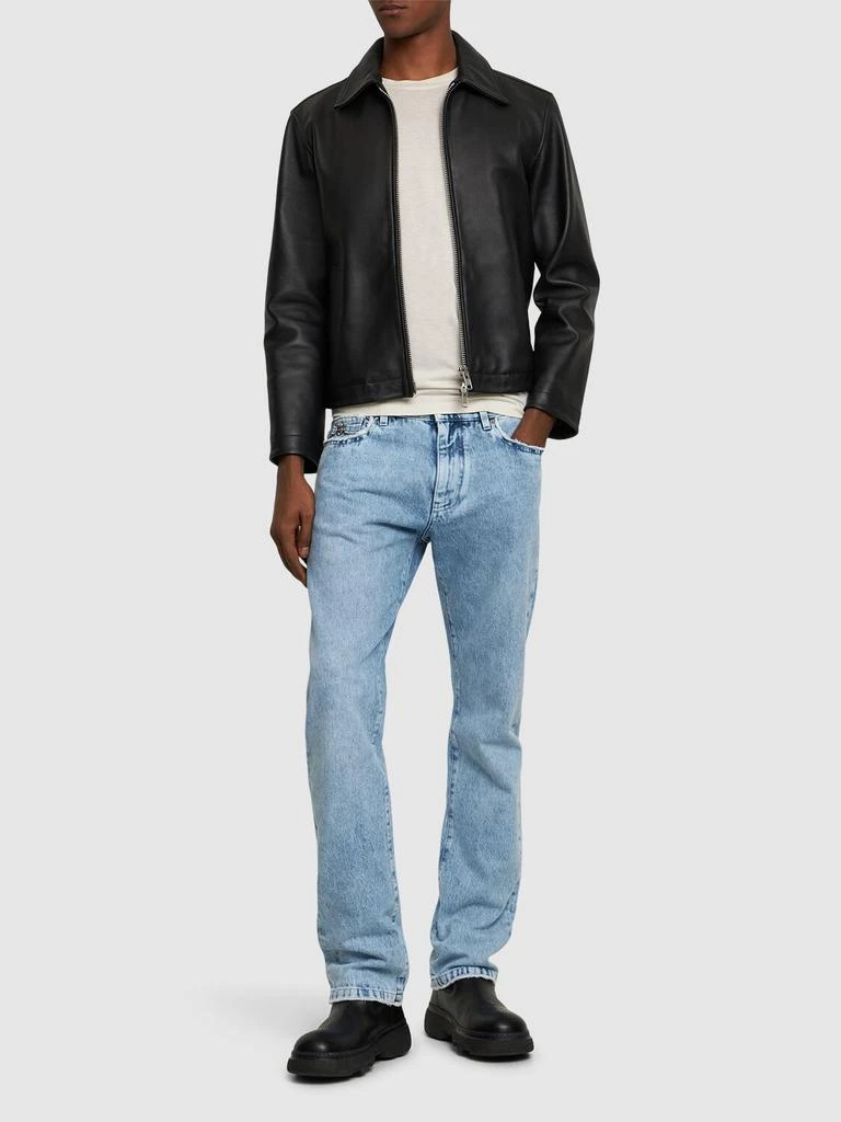 VERSACE Stonewashed Denim Straight Jeans 1